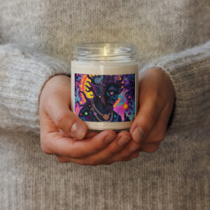 Blue Bloom Dark Whimsical Candle