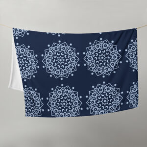 Blue Bloom Blue Mandala Throw Blanket