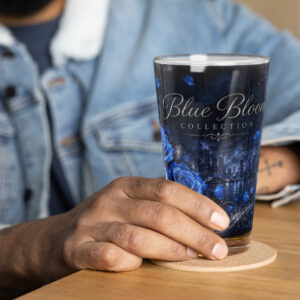 Blue Bloom Shaker Pint Glass