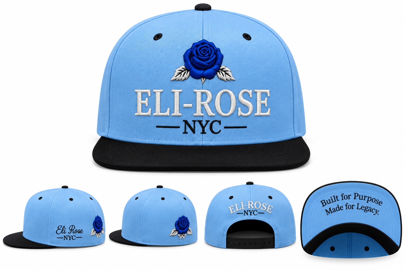 Baby Blue / Black NYC Snapback