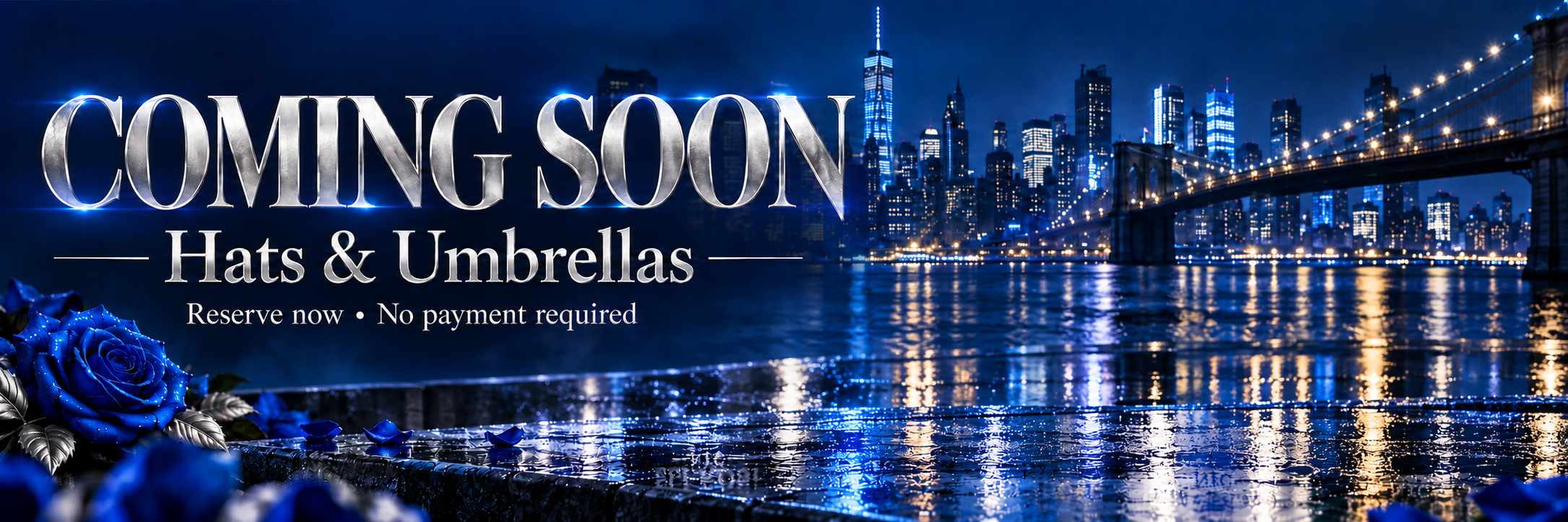 Coming Soon Hats and Umbrellas banner